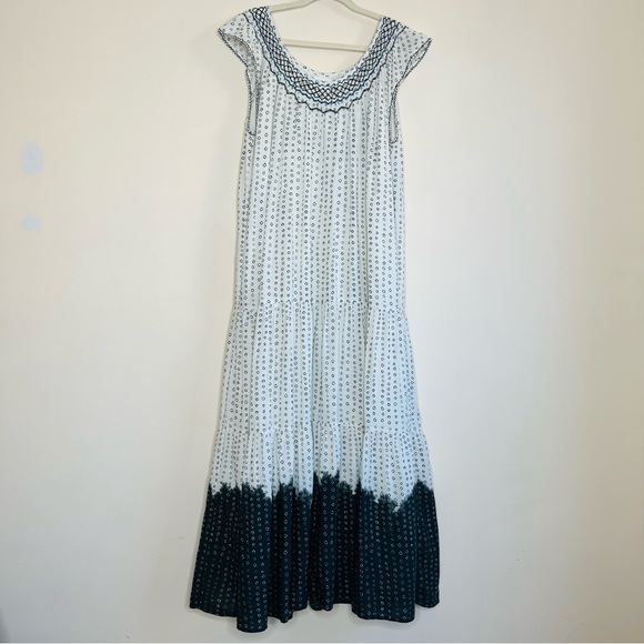 Apiece Apart Aborsano Dress in Dipped Shibori - Dip Tie Dye Boho Smocked - Picture 7 of 16